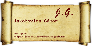 Jakobovits Gábor névjegykártya